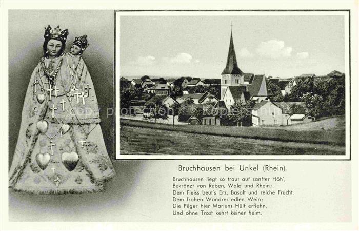 Bruchhausen Unkel Rhein Neuwied Rheinland-Pfalz Ansicht mit Kirche Pilgerort Mar