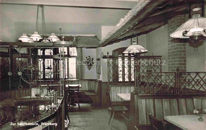 WueRZBURG Bayern Gastraum im Wein- und Fischhaus Schiffbaeuerin