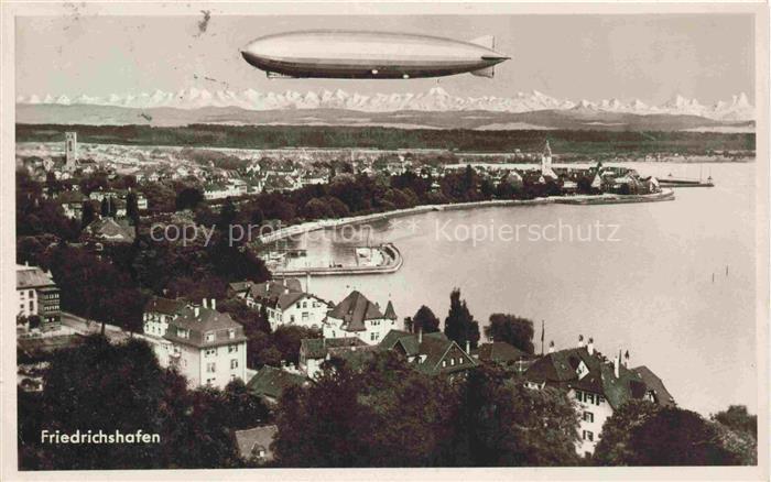 FRIEDRICHSHAFEN Bodensee Panorama Zeppelin Schweizer Alpen