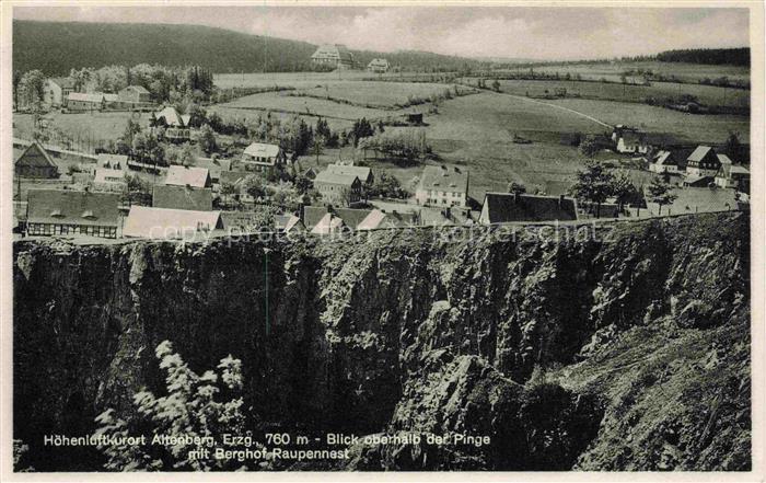 Altenberg  Erzgebirge Sachsen Panorama Hoehenluftkurort Blick oberhalb der Pinge