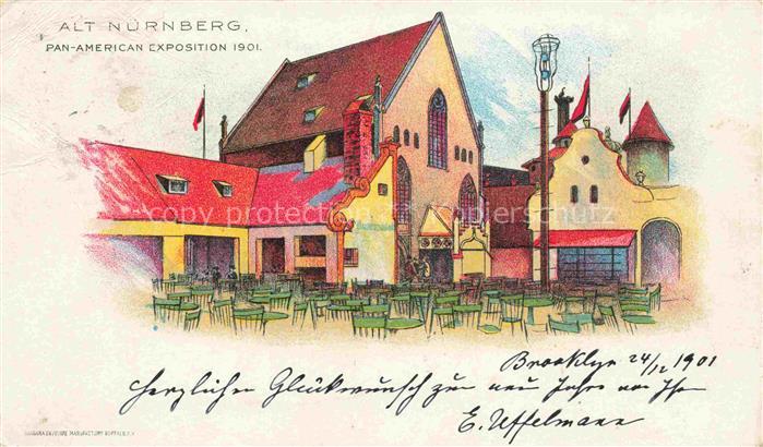 Alt-NueRNBERG Pan-American Exposition 1901 Kuenstlerkarte