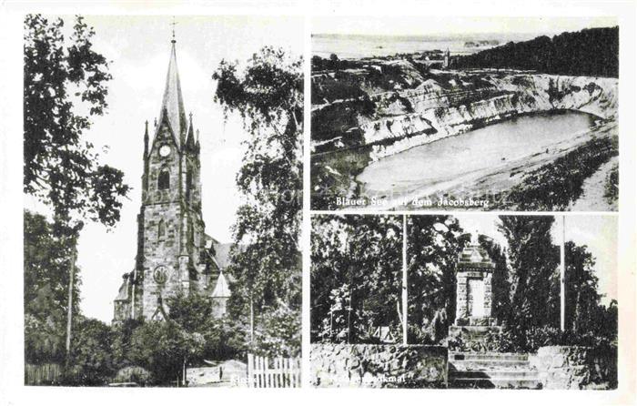Lerbeck Porta Westfalica NRW Kirche Denkmal Blauer See mit dem Jacobsberg