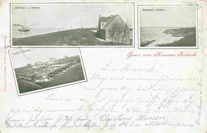 Husum  Nordfriesland Husumer Seedeich Erholung an der Nordsee Steindeich Schleus