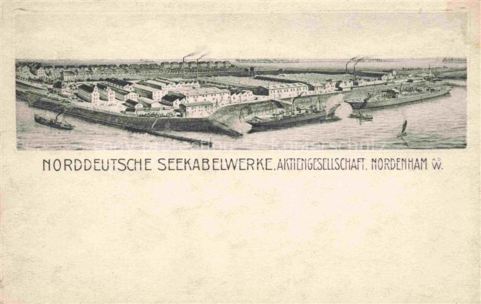 Nordenham Wesermarsch Niedersachsen Norddeutsche Seekabelwerke AG Litho