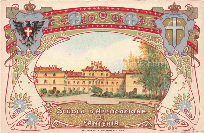 TORINO Turin IT Scuola d'Applicazione di Fanteria Litho