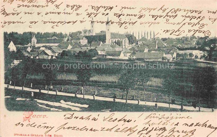 Pacov Patzau CZ Ansicht mit Kirche