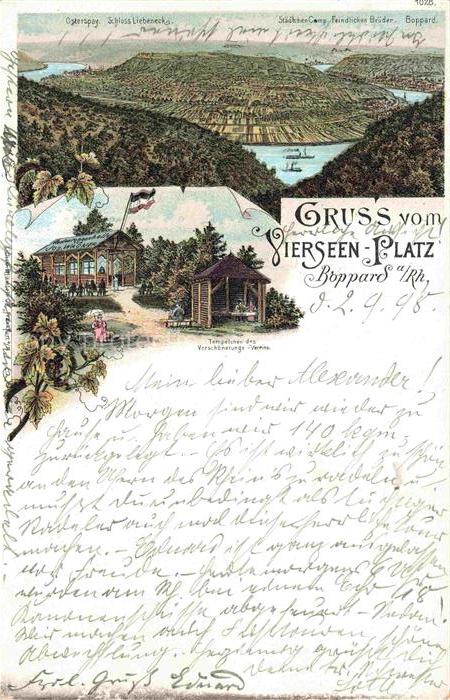 Boppard Rhein Rheinland-Pfalz Panorama Vierseen-Platz Tempelchen des Verschoener