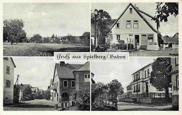 Spielberg Karlsbad Karlsruhe BW Panorama Baeckerei Kolonialwaren Ortsmotive Zent