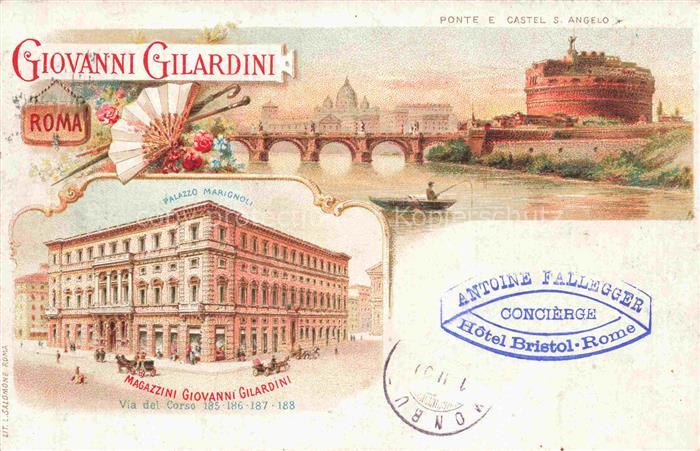 ROMA Rom Lazio IT Ponte e Castel Sant Angelo Palazzo Marignoli Magazzini Giovan