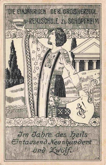 Schopfheim BW Die Einjaehrigen der Grossherzoglichen Realschule Im Jahres des He