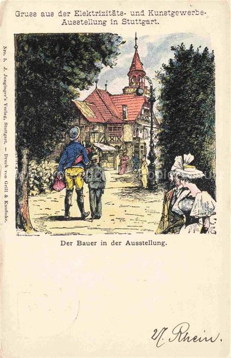 STUTTGART  CITY Elektrizitaets- und Kunstgewerbe-Ausstellung Der Bauer in der Au