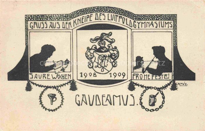 Kaufbeuren Gruss aus der Kneipe des Luitpoldgymnasiums Kuenstlerkarte