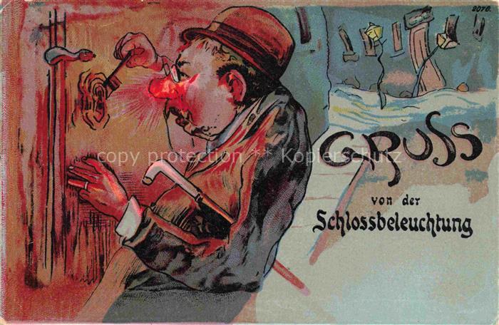 HEIDELBERG  Neckar Gross von der Schlossbeleuchtung Kuenstlerkarte