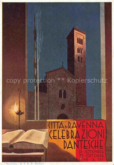 RAVENNA Emilia-Romagna IT Città di Ravenna Celebrazioni Dantesche Kuenstlerkarte