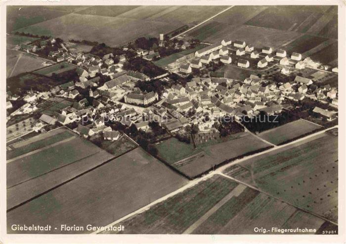 Giebelstadt Bayern Florian Geyer-Stadt Original Fliegeraufnahme