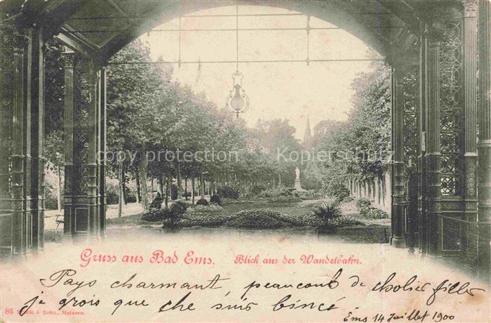 BAD EMS Rheinland-Pfalz Blick aus der Wandelbahn