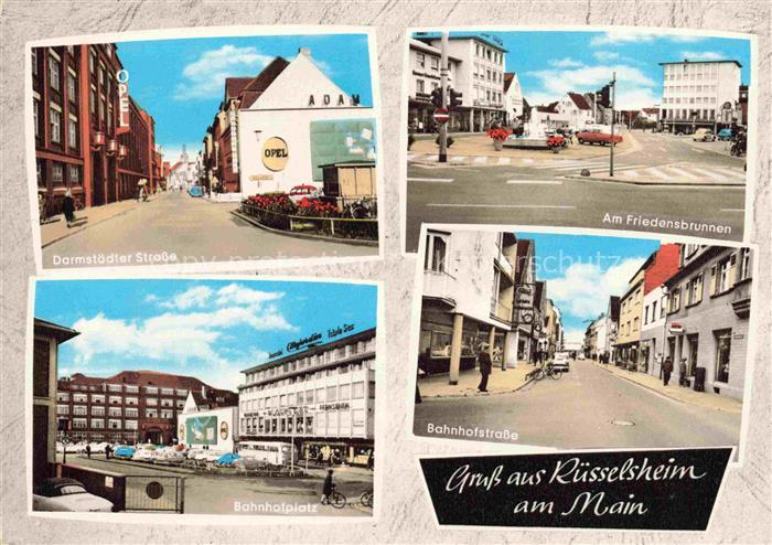 RuessELSHEIM Main Darmstaedter Strasse Friedensbrunnen Bahnhofplatz Bahnhofstras