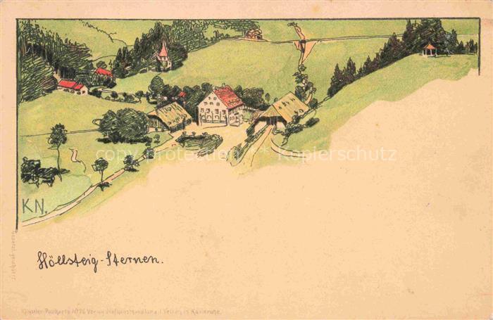 Hoellsteig Hinterzarten BW Hotel Sternen Kuenstlerkarte Deutsche Reichspost