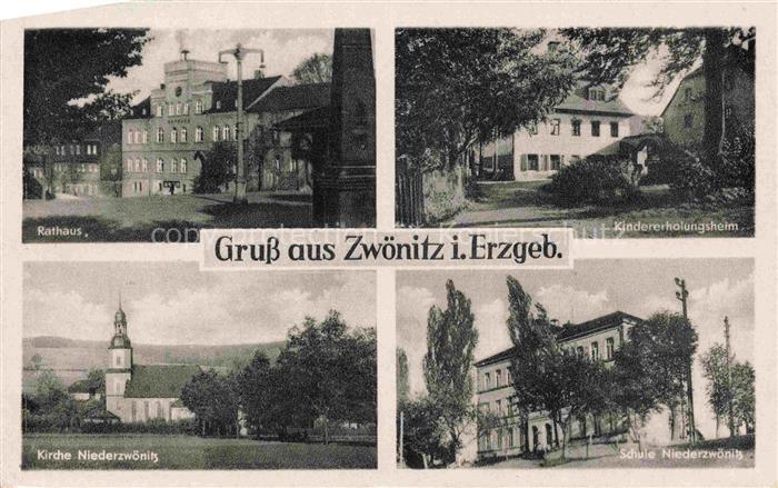 Zwoenitz Sachsen Rathaus Kindererholungsheim Niederzwoenitz Kirche Schule