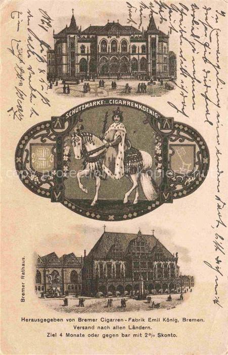 BREMEN  CITY Bremer Boerse Schutzmarke Cigarrenkoenig Rathaus Sondermarke VIII.
