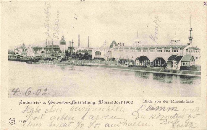 Ausstellung Industrie Gewerbe Kunst Duesseldorf 1902 Rheinbruecke