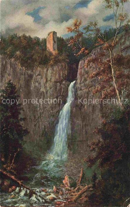 LUIB Felix Editeur Alsace 67 Bas-Rhin Burg Nideck mit Wasserfall Strassburg
