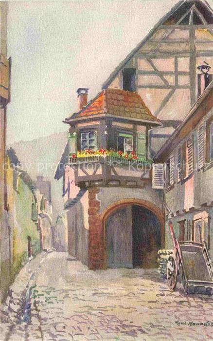 MANNSFELD Paul Kuenstlerkarte Fachwerkhaus Kaiserberg