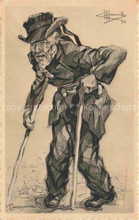 HOMUALK Charles (1909-1996) Kuenstlerkarte Concarneau Altmann Costume de France