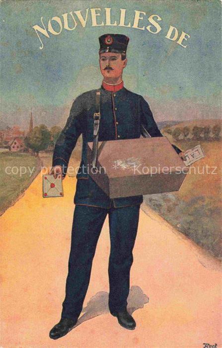 Postbote Brieftraeger Postman Facteur Cartero Postino-- Nouvelles Brife Litho