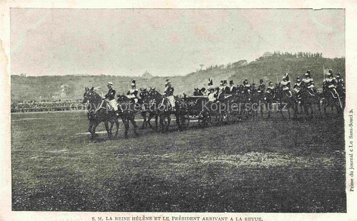 Adel Italia Italien Monarchie Reine Helene Montenegro Pferdkutsche