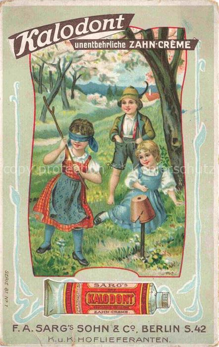Zahncreme Zahnpflege Zahnarzt Dentiste Berufe Kalodont Sarg Sohn Berlin Kinder L