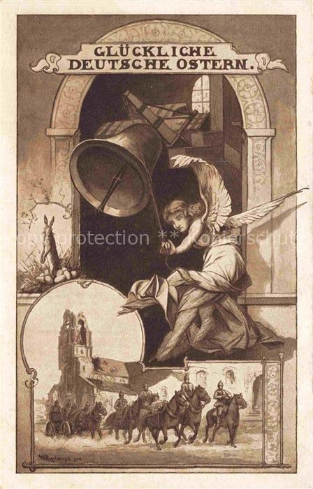 Ostern Easter Paques Pasqua-- Engel Kirchenglocken Pferde