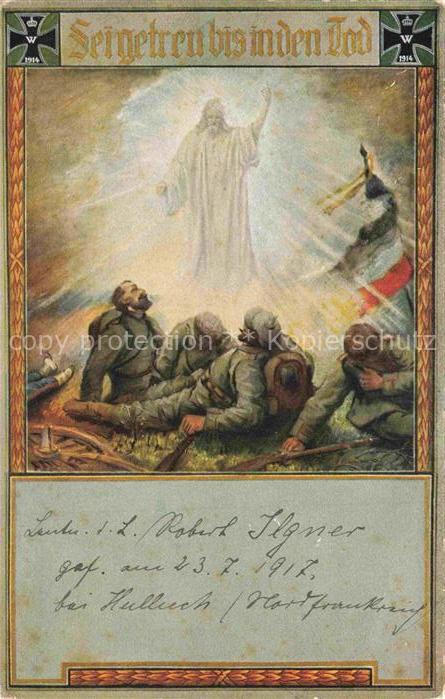 WAGNER W. Kuenstlerkarte Sei Getreu Jesus SWR