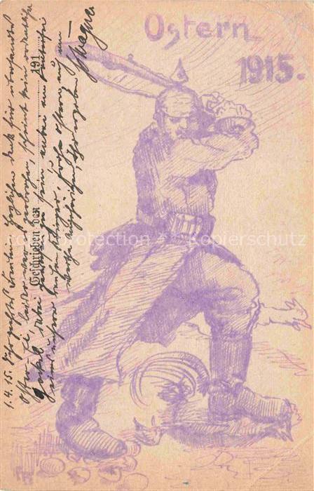 Ostern Easter Paques Pasqua-- Soldat Pickelhaube