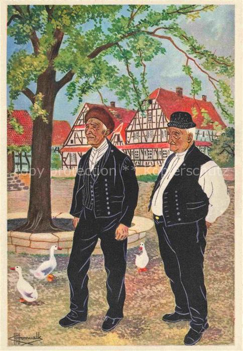 HOMUALK Charles (1909-1996) Kuenstlerkarte Oberseebach Wissembourg Litho Gaense