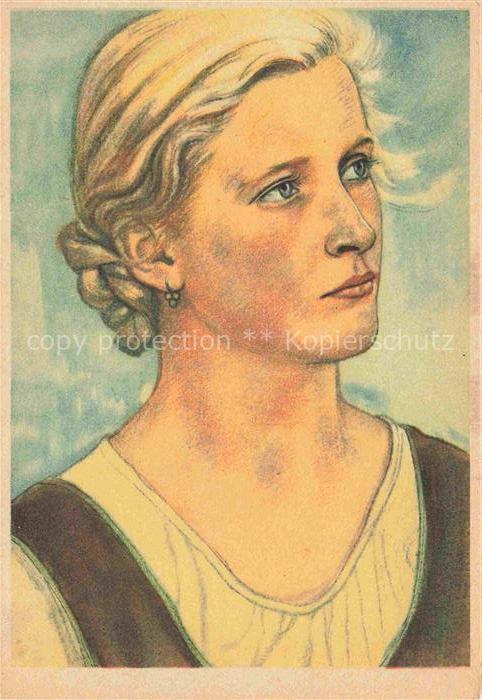 WILLRICH W. Kuenstlerkarte Bauernhoftochter aus Kaernten