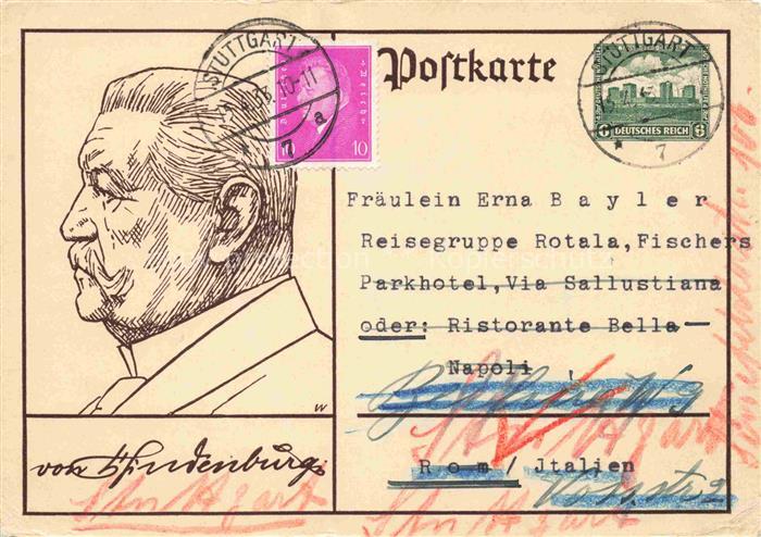 HINDENBURG  Paul von Politik Ehemaliger Reichspraesident