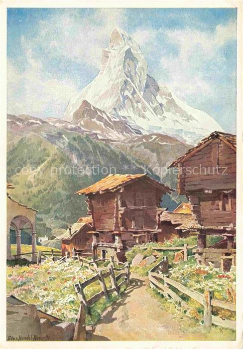 HANDEL-MAZZETTI Edo von Kuenstlerkarte Matterhorn Zermatt Winkelmatten