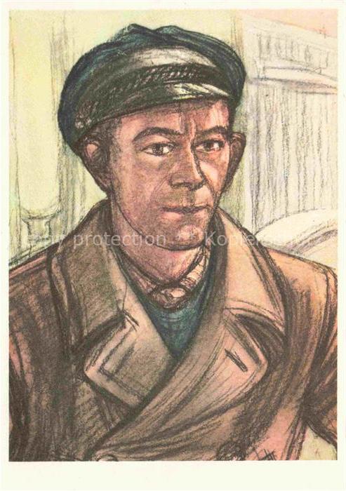 TRoeGER Fritz Kuenstlerkarte Seemann Leipzig