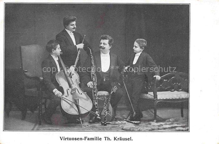 Orchester Chor Musik Virtuosen Familie Th. Kraeusel Cello Saxophon Mandoline