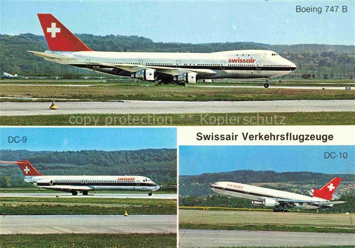 FLUGZEUGE ZIVIL Swissair Verkehrsflug Boeing 747 B DC-9