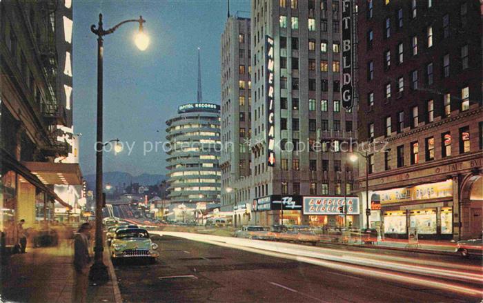 HOLLYWOOD Los Angeles California USA Corner of Hollywood and Vine at night