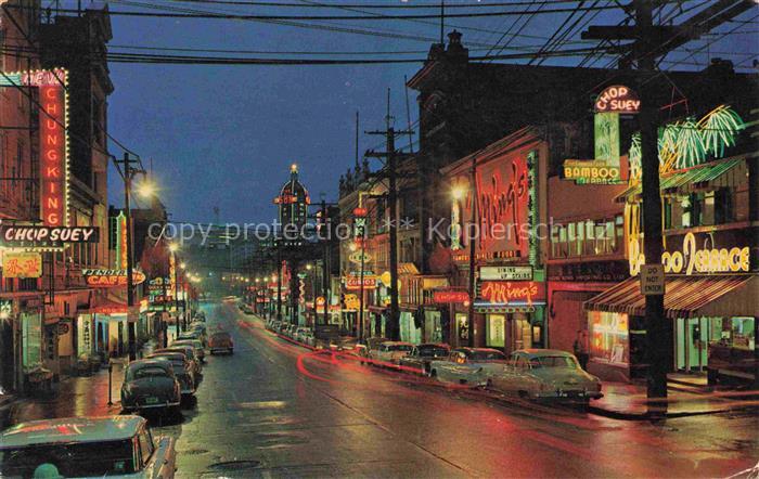 VANCOUVER BC Canada Chinatown at night