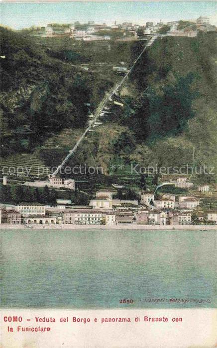 COMO Lago di Como Lombardia IT Veduta del Borgo e panorama di Brunate con la fu