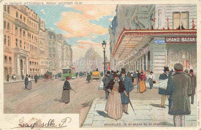 BRUXELLES Bruessel Brussels Grand Bazar Kuenstlerkarte