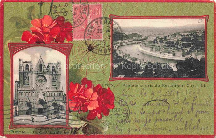LYON 69 Rhone Panorama pris du Restaurant Gay Cathédrale