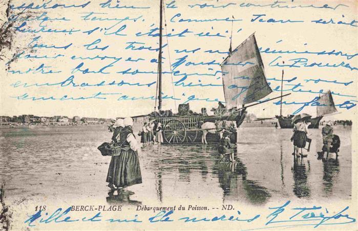 BERCK-PLAGE 62 Débarquement du poisson