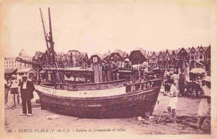 BERCK-PLAGE 62 Bateau de promenade et villas