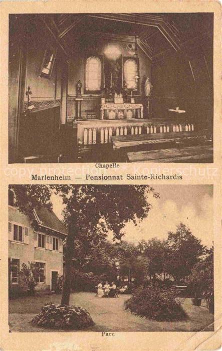 Marlenheim Molsheim 67 Bas-Rhin Pensionnat Sainte-Richardis Chapelle Parc
