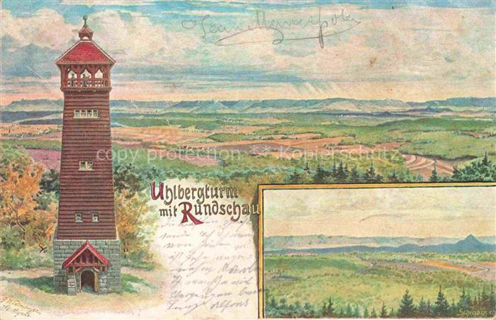 Filderstadt EssLINGEN BW Uhlbergturm mit Rundschau Landschaftspanorama Kuenstler